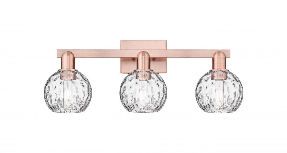 Athens Water Glass - 3 Light - 25 inch - Antique Copper - Bath Vanity Light