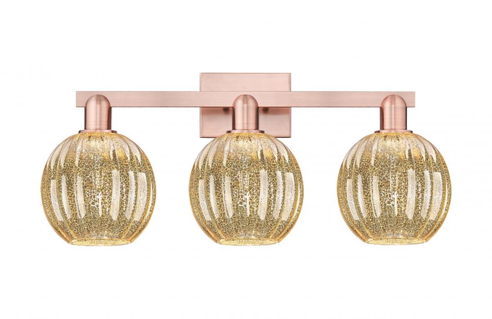 Preston Globe - 3 Light - 26 inch - Antique Copper - Bath Vanity Light