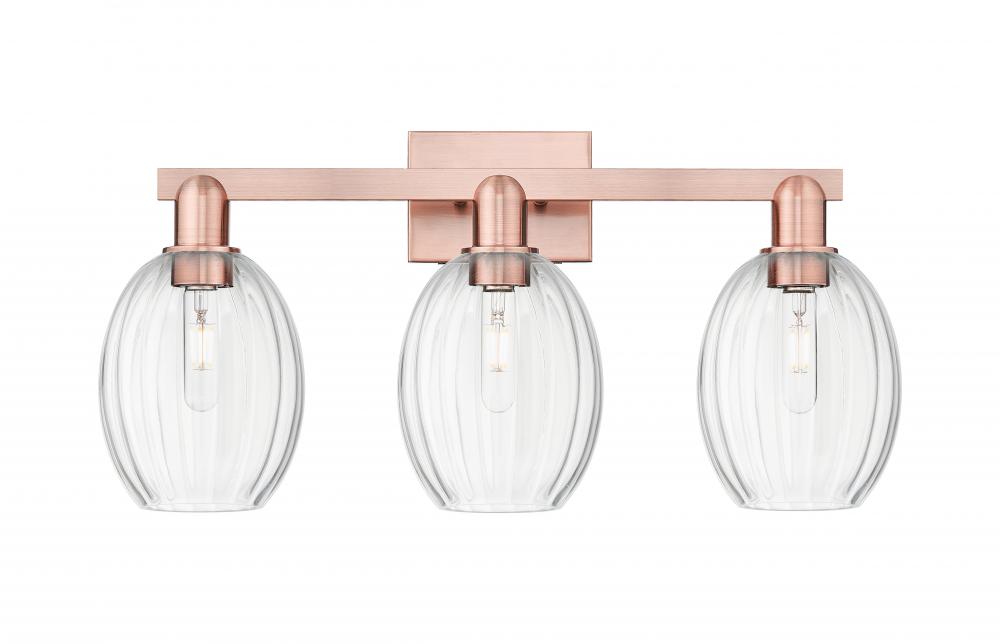 Preston Bulb - 3 Light - 26 inch - Antique Copper - Bath Vanity Light