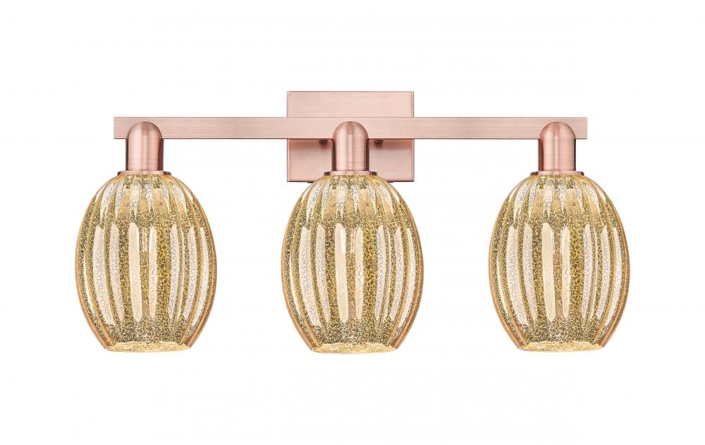 Preston Bulb - 3 Light - 26 inch - Antique Copper - Bath Vanity Light