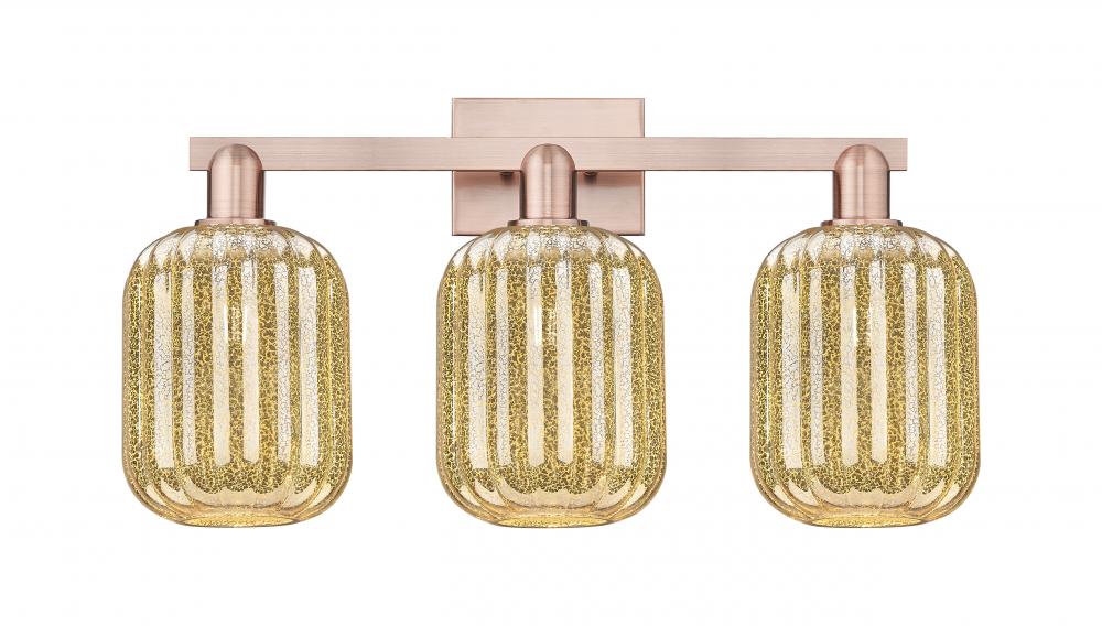 Preston Cylinder - 3 Light - 26 inch - Antique Copper - Bath Vanity Light