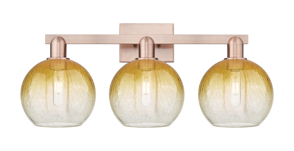 Brookhaven Globe - 3 Light - 26 inch - Antique Copper - Bath Vanity Light