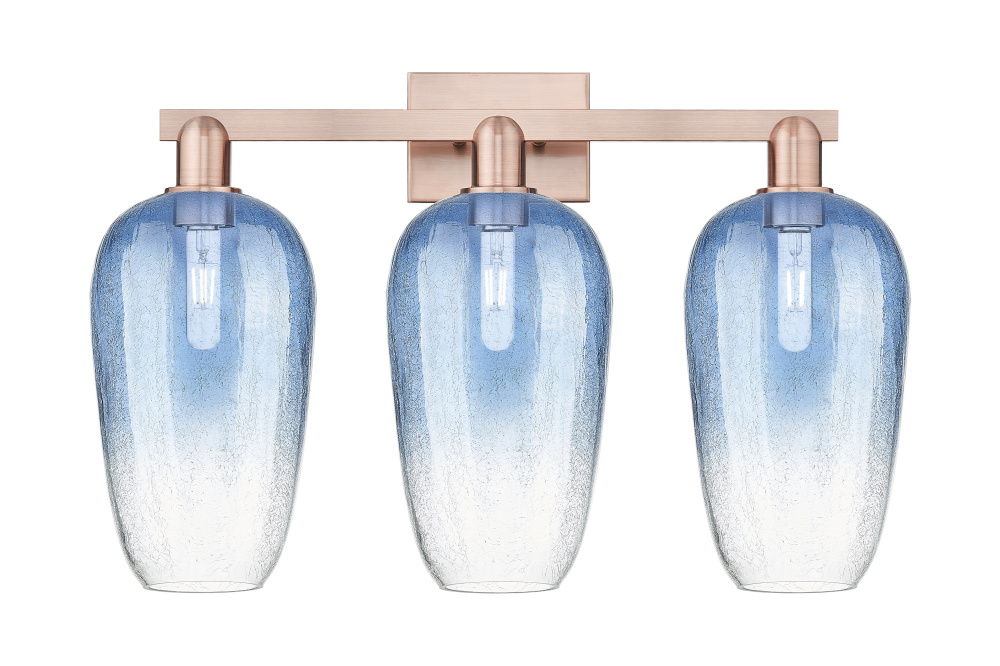 Brookhaven Flute - 3 Light - 26 inch - Antique Copper - Bath Vanity Light