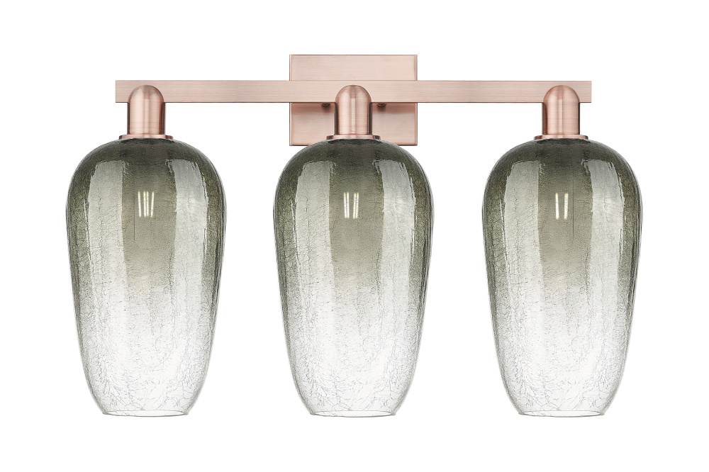 Brookhaven Flute - 3 Light - 26 inch - Antique Copper - Bath Vanity Light