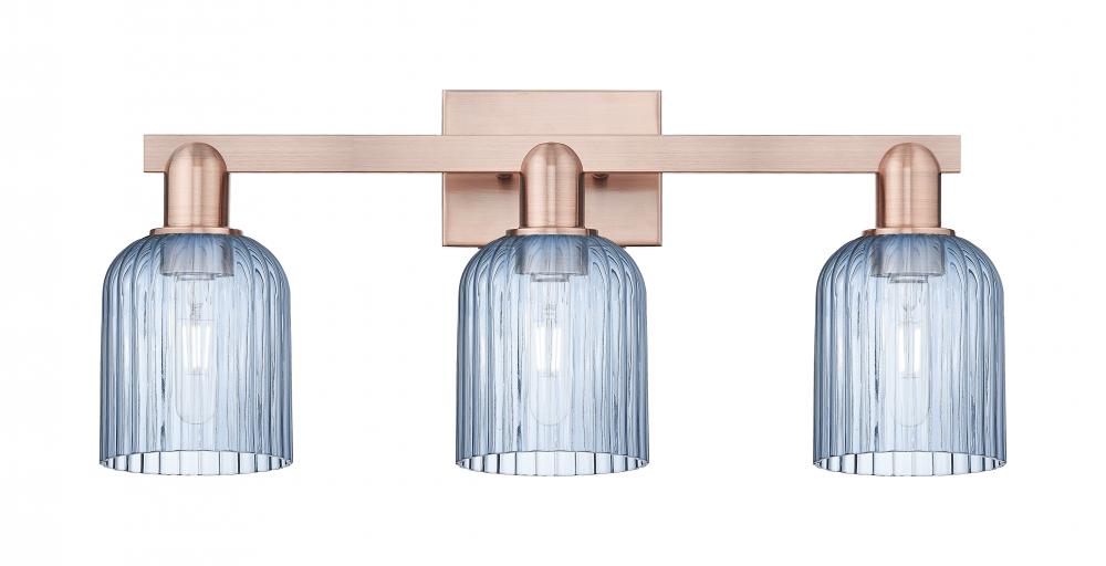 Bridal Veil - 3 Light - 26 inch - Antique Copper - Bath Vanity Light