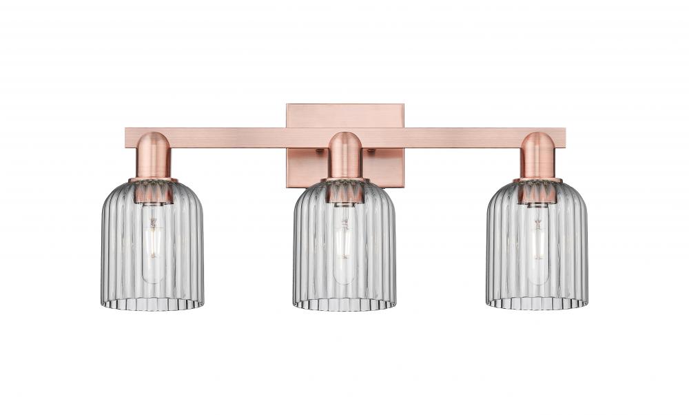 Bridal Veil - 3 Light - 26 inch - Antique Copper - Bath Vanity Light