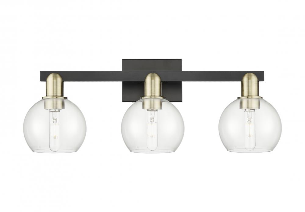 Athens - 3 Light - 25 inch - Black Antique Brass - Bath Vanity Light