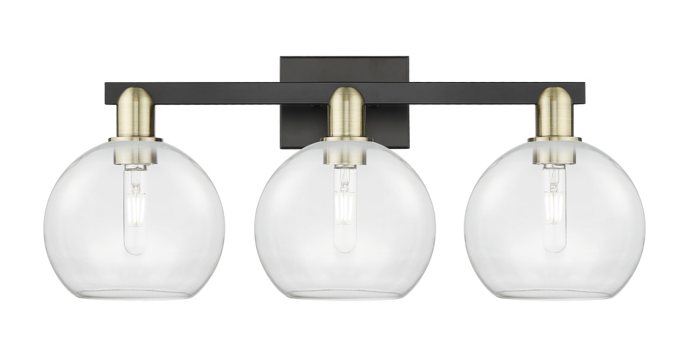 Athens - 3 Light - 27 inch - Black Antique Brass - Bath Vanity Light