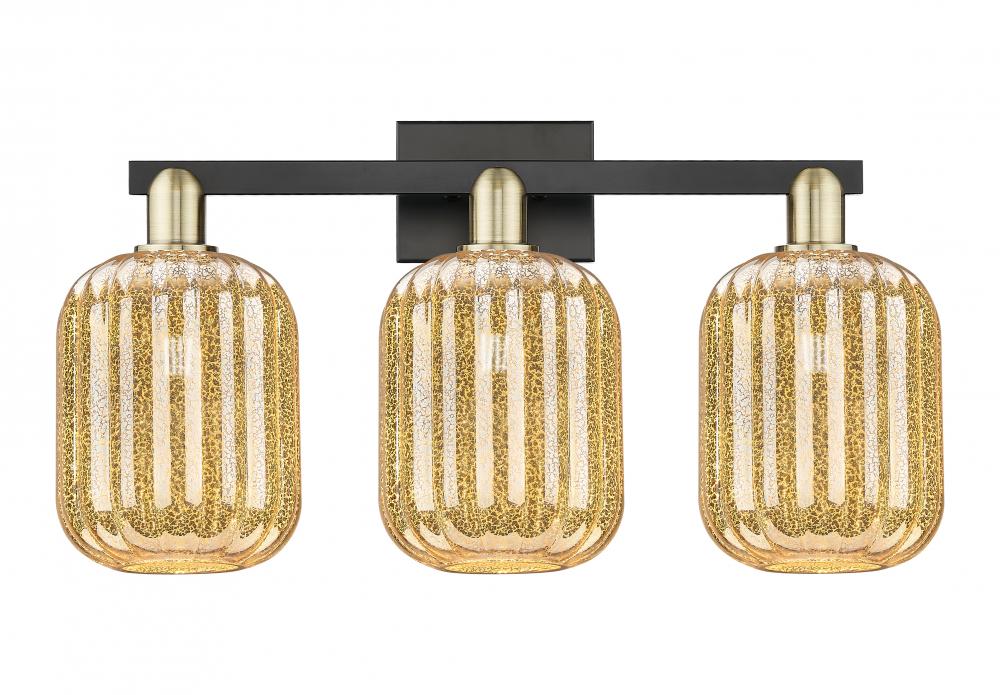 Preston Cylinder - 3 Light - 26 inch - Black Antique Brass - Bath Vanity Light