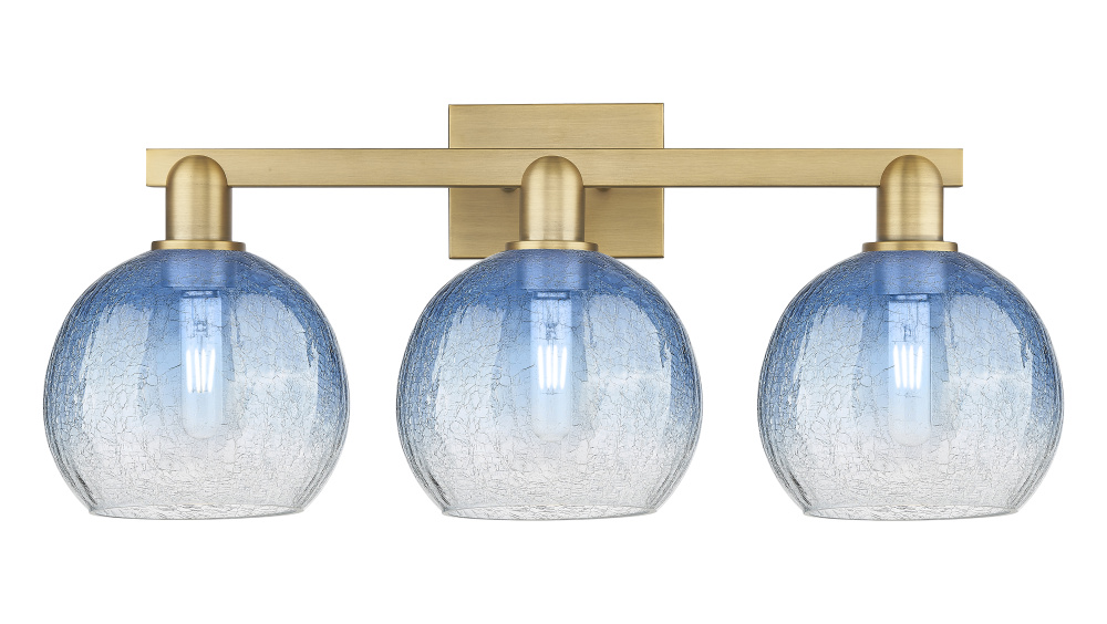 Brookhaven Globe - 3 Light - 26 inch - Brushed Brass - Bath Vanity Light