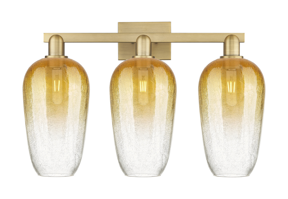 Brookhaven Flute - 3 Light - 26 inch - Brushed Brass - Bath Vanity Light