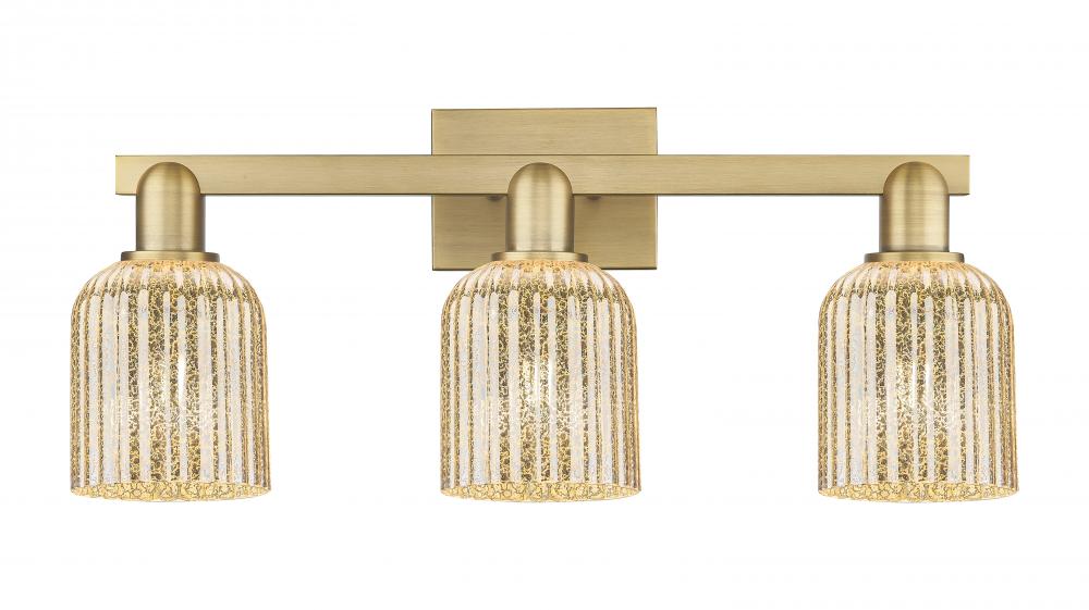 Bridal Veil - 3 Light - 26 inch - Brushed Brass - Bath Vanity Light