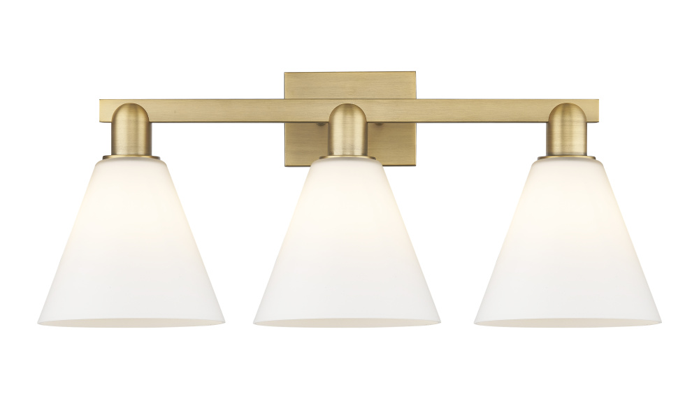 Berkshire - 3 Light - 26 inch - Brushed Brass - Bath Vanity Light