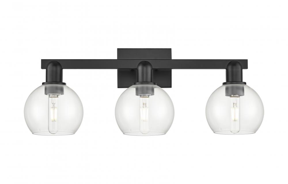 Athens - 3 Light - 25 inch - Matte Black - Bath Vanity Light