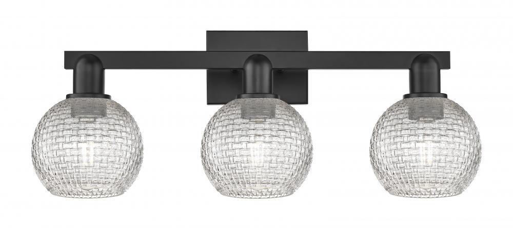 Athens - 3 Light - 25 inch - Matte Black - Bath Vanity Light