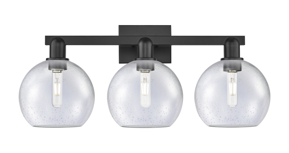 Athens - 3 Light - 27 inch - Matte Black - Bath Vanity Light