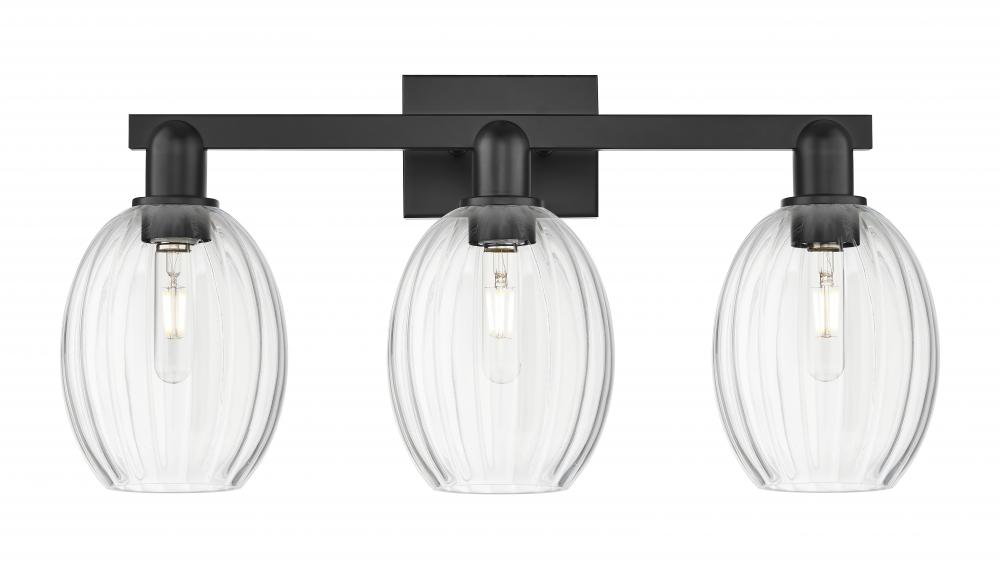 Preston Bulb - 3 Light - 26 inch - Matte Black - Bath Vanity Light