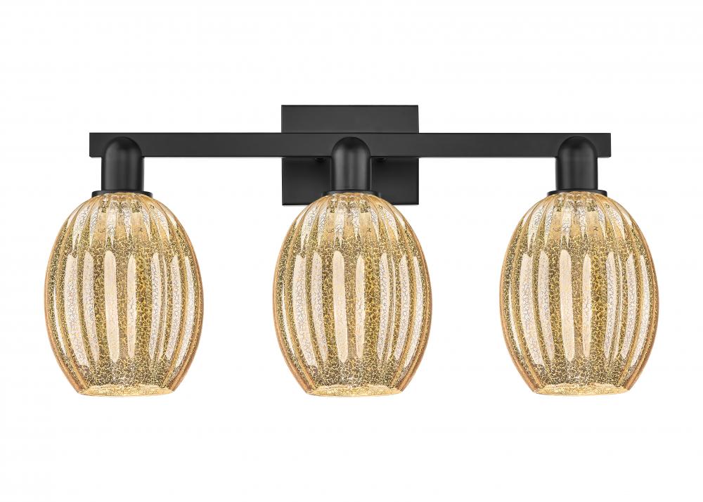 Preston Bulb - 3 Light - 26 inch - Matte Black - Bath Vanity Light