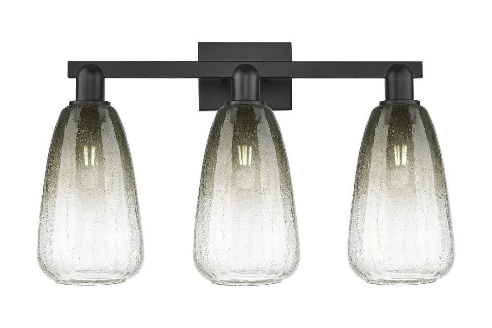 Brookhaven Almond - 3 Light - 26 inch - Matte Black - Bath Vanity Light