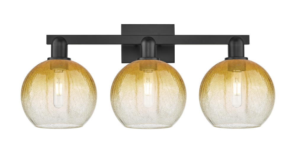 Brookhaven Globe - 3 Light - 26 inch - Matte Black - Bath Vanity Light