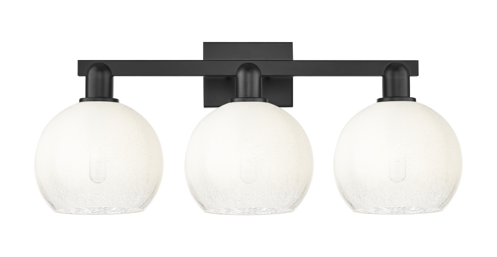 Brookhaven Globe - 3 Light - 26 inch - Matte Black - Bath Vanity Light