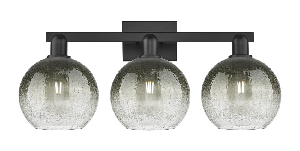 Brookhaven Globe - 3 Light - 26 inch - Matte Black - Bath Vanity Light
