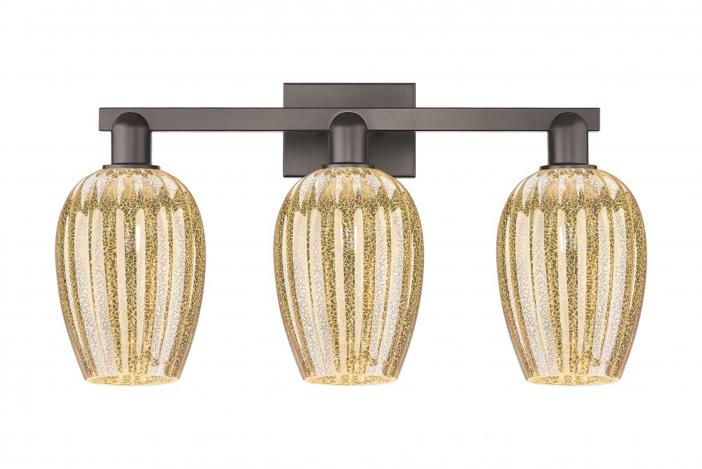 Preston Flute - 3 Light - 26 inch - Oil Rubbed Bronze - Bath Vanity Light