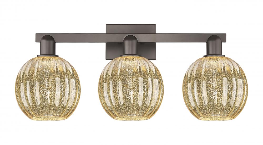 Preston Globe - 3 Light - 26 inch - Oil Rubbed Bronze - Bath Vanity Light