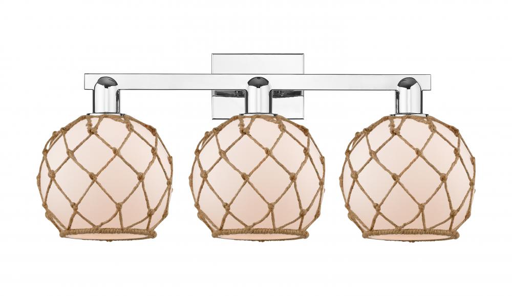 Farmhouse Rope - 3 Light - 27 inch - Polished Chrome - Bath Vanity Light