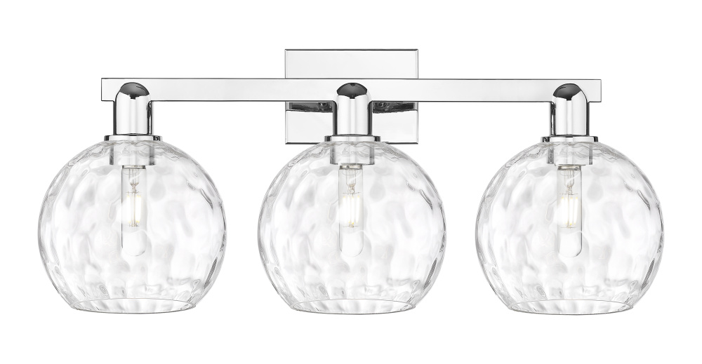 Athens Water Glass - 3 Light - 27 inch - Polished Chrome - Bath Vanity Light