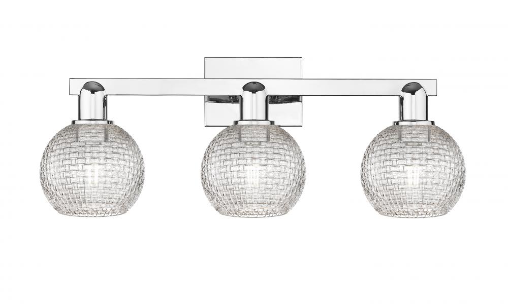 Athens - 3 Light - 25 inch - Polished Chrome - Bath Vanity Light