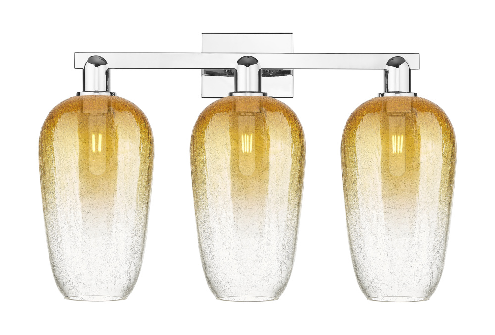 Brookhaven Flute - 3 Light - 26 inch - Polished Chrome - Bath Vanity Light