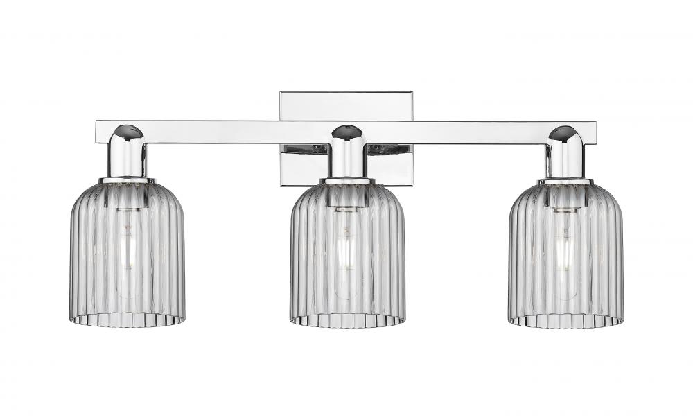 Bridal Veil - 3 Light - 26 inch - Polished Chrome - Bath Vanity Light
