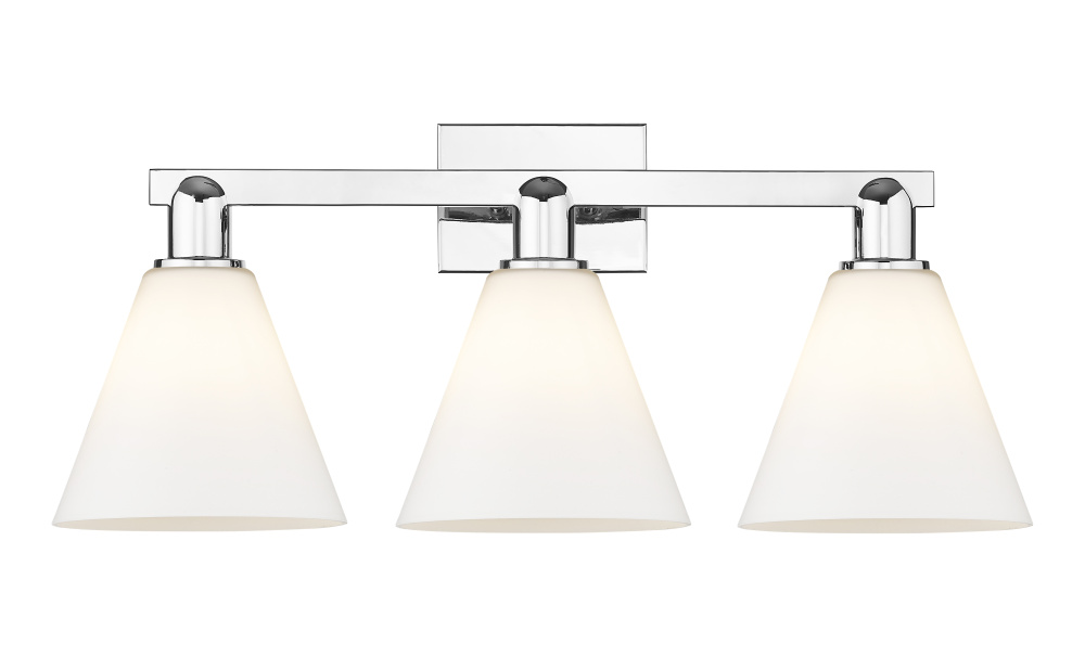 Berkshire - 3 Light - 26 inch - Polished Chrome - Bath Vanity Light