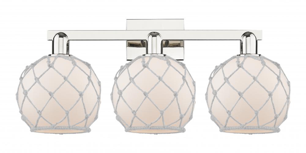 Farmhouse Rope - 3 Light - 27 inch - Polished Nickel - Bath Vanity Light