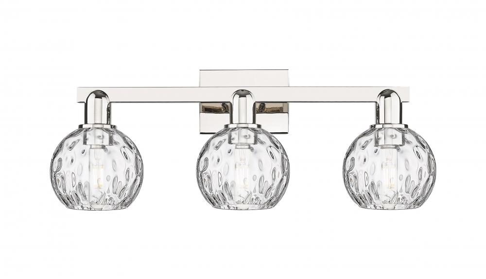 Athens Water Glass - 3 Light - 25 inch - Polished Nickel - Bath Vanity Light