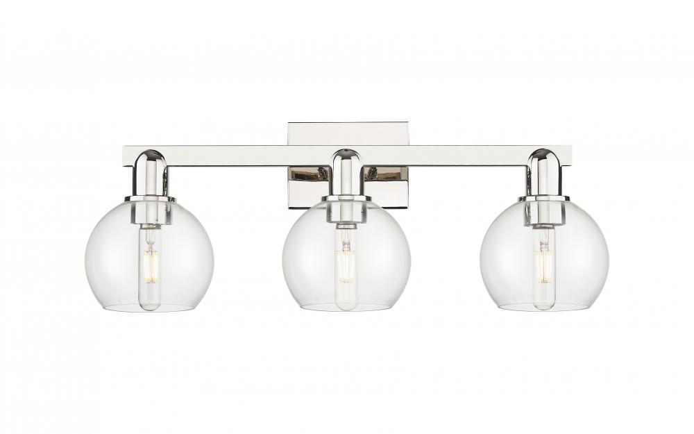 Athens - 3 Light - 25 inch - Polished Nickel - Bath Vanity Light