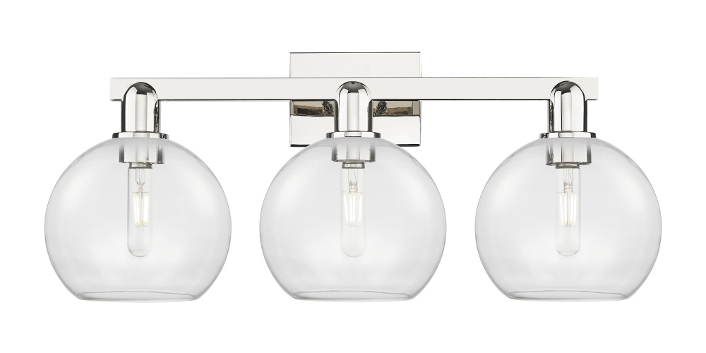 Athens - 3 Light - 27 inch - Polished Nickel - Bath Vanity Light