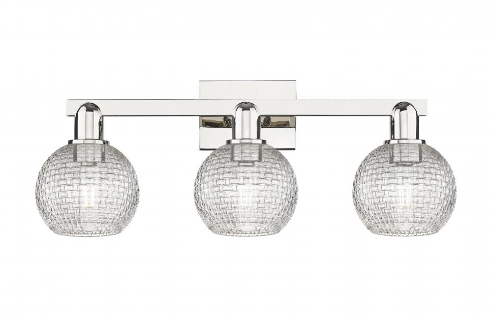 Athens - 3 Light - 25 inch - Polished Nickel - Bath Vanity Light