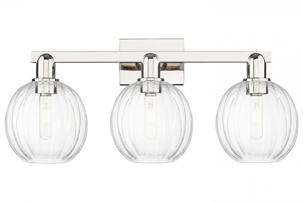 Preston Globe - 3 Light - 26 inch - Polished Nickel - Bath Vanity Light