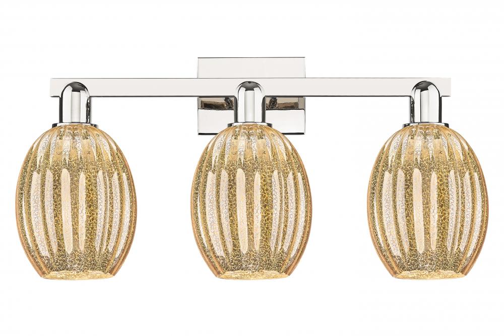 Preston Bulb - 3 Light - 26 inch - Polished Nickel - Bath Vanity Light