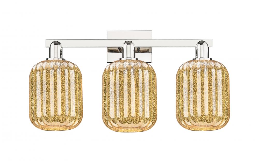 Preston Cylinder - 3 Light - 26 inch - Polished Nickel - Bath Vanity Light