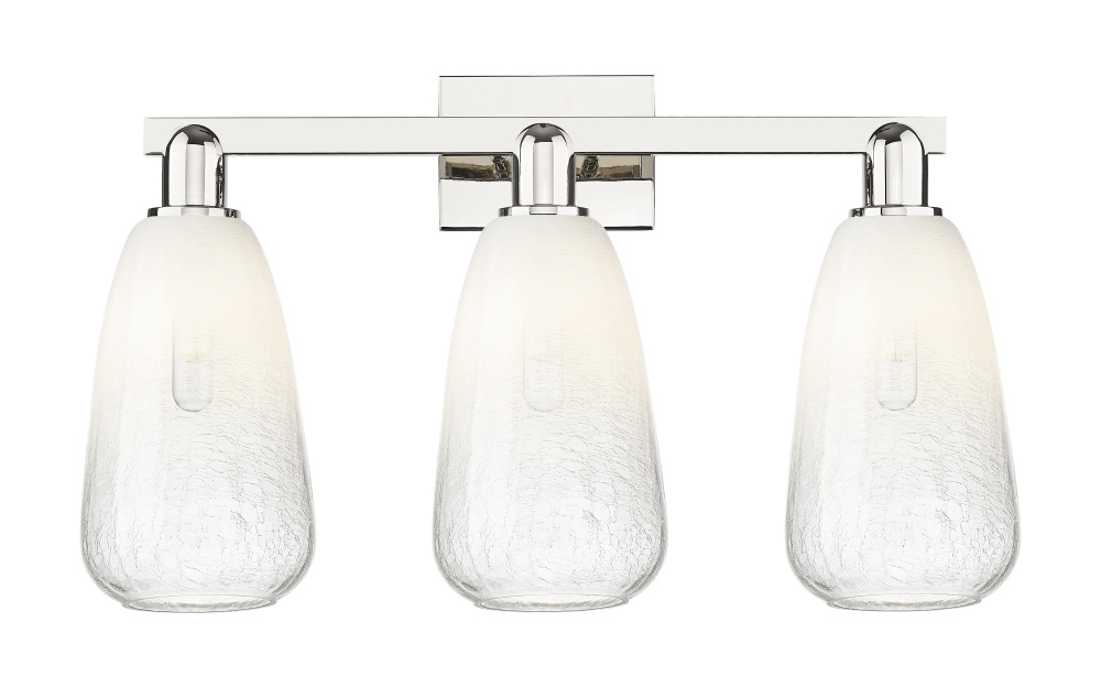Brookhaven Almond - 3 Light - 26 inch - Polished Nickel - Bath Vanity Light