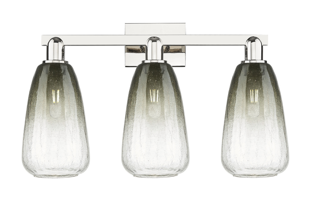 Brookhaven Almond - 3 Light - 26 inch - Polished Nickel - Bath Vanity Light