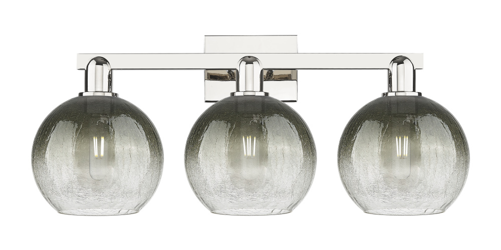 Brookhaven Globe - 3 Light - 26 inch - Polished Nickel - Bath Vanity Light