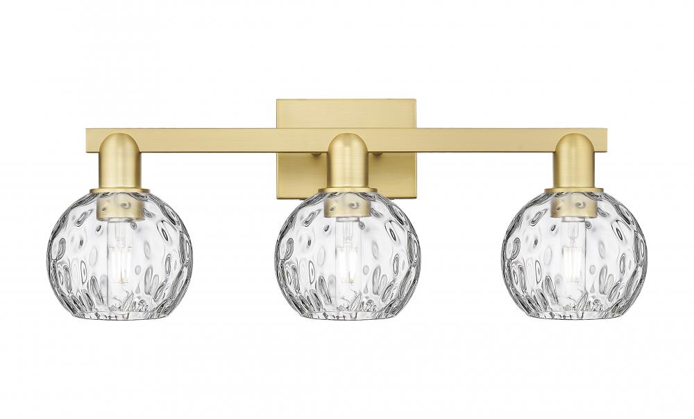 Athens Water Glass - 3 Light - 25 inch - Satin Gold - Bath Vanity Light