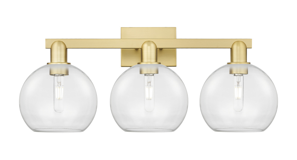 Athens - 3 Light - 27 inch - Satin Gold - Bath Vanity Light