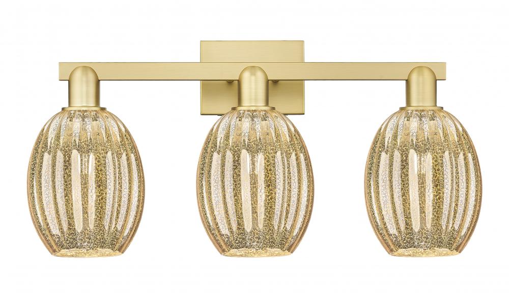 Preston Bulb - 3 Light - 26 inch - Satin Gold - Bath Vanity Light