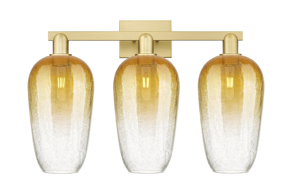 Brookhaven Flute - 3 Light - 26 inch - Satin Gold - Bath Vanity Light