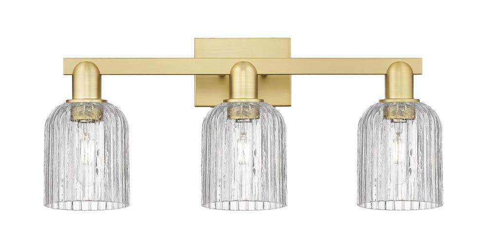 Bridal Veil - 3 Light - 26 inch - Satin Gold - Bath Vanity Light